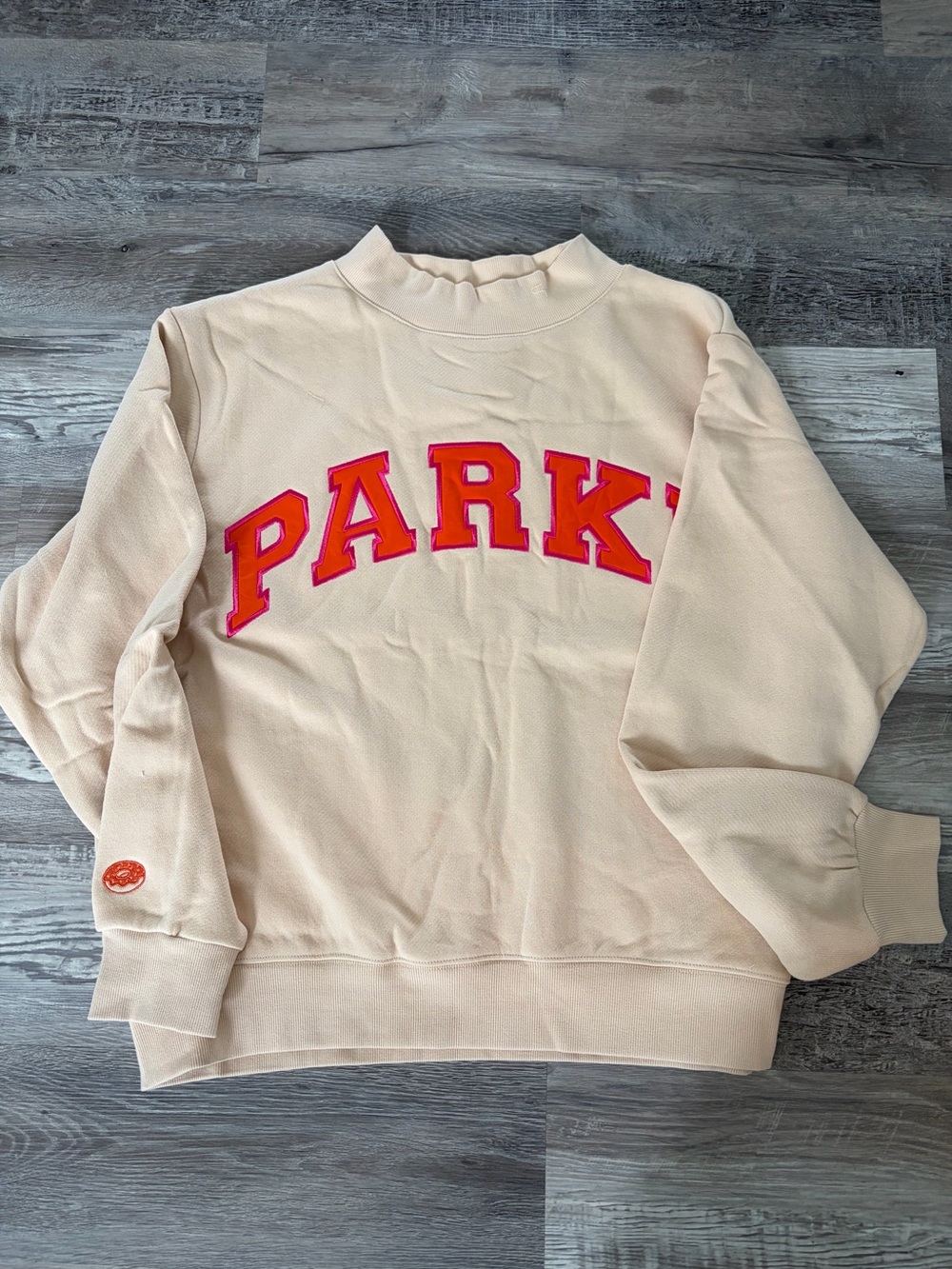 PARKE Dunk Collab is L/XL Cream and Pink Crewneck Sweatshirt
